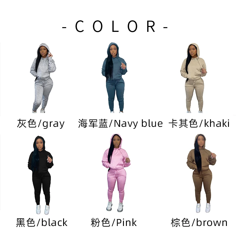 Custom Sweat Suit Set 2022 Winter Fall Clothing Workout Sweatsuit Two-Piece Set
