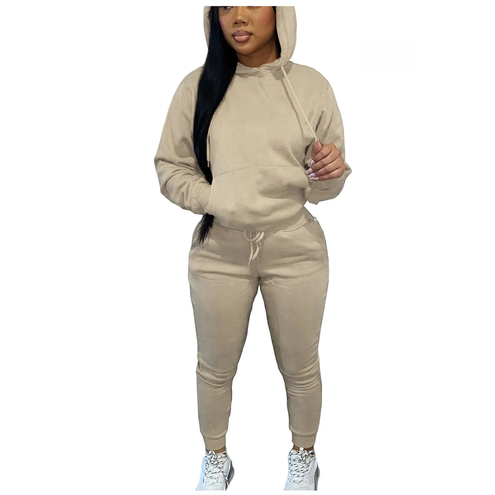 Custom Sweat Suit Set 2022 Winter Fall Clothing Workout Sweatsuit Two-Piece Set - Image 4