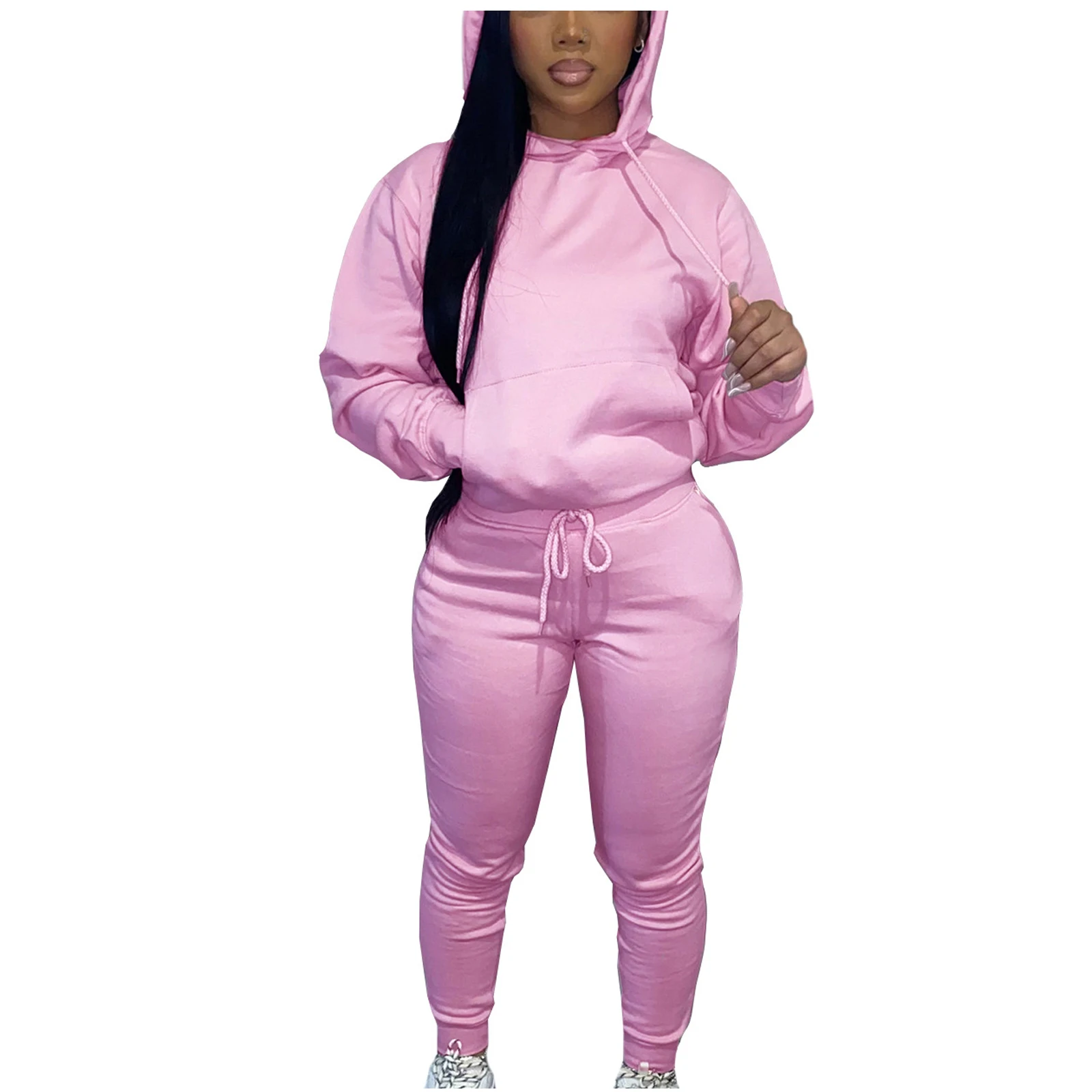 Custom Sweat Suit Set 2022 Winter Fall Clothing Workout Sweatsuit Two-Piece Set - Image 2