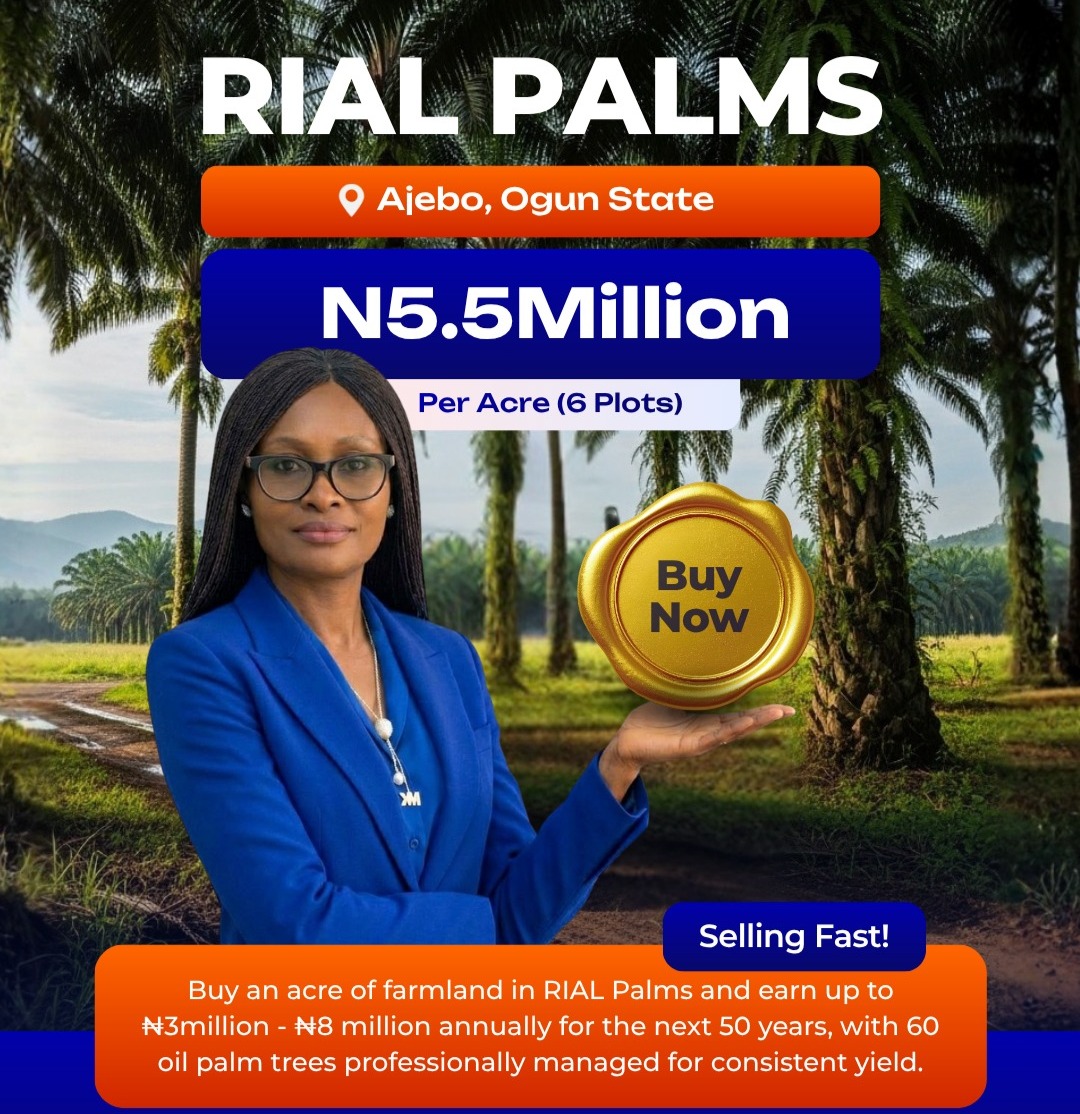 Prime 6 Plots (1 Acre Each) at Rial Palms Estate, Ajebo, Ogun State