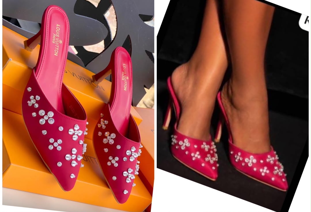 Louis Vuitton rhinestone mules - Image 2